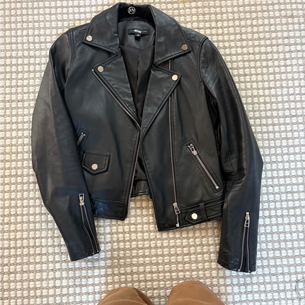 Slate and Willow Black Leather Biker Jacket